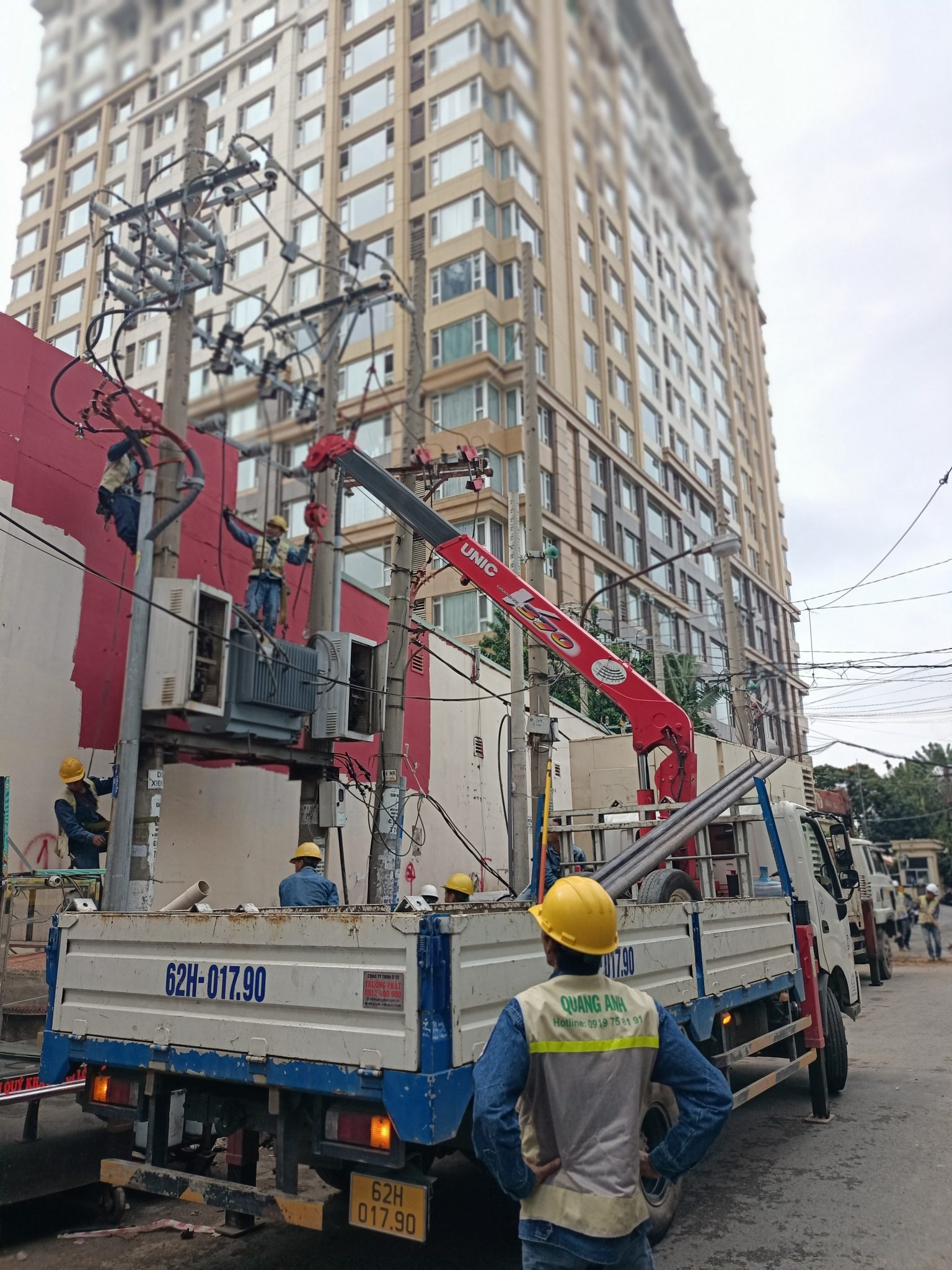 Advanced technological equipment in electrical construction.
