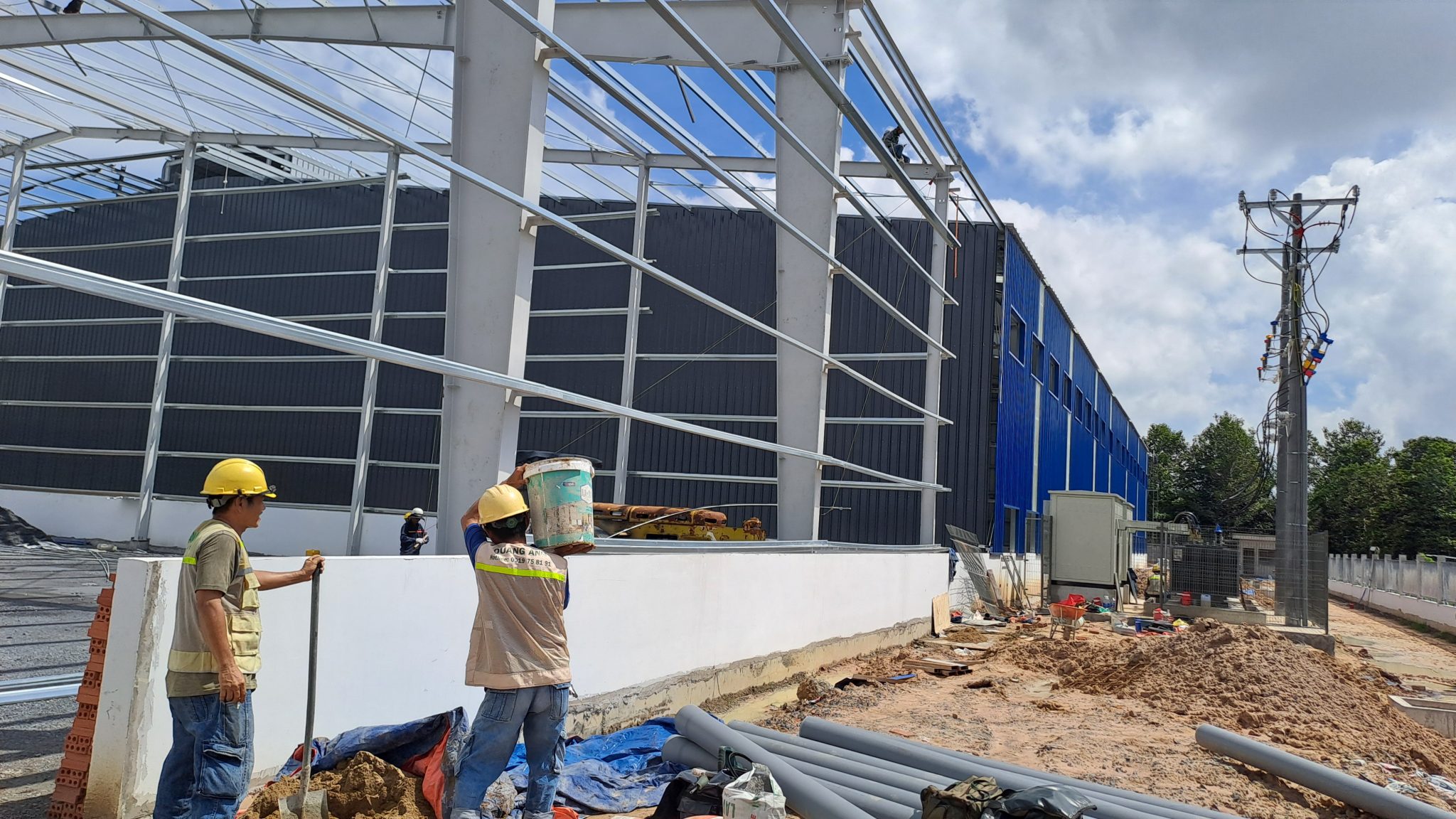 QuangAnhcons engineering team installing a transformer station.