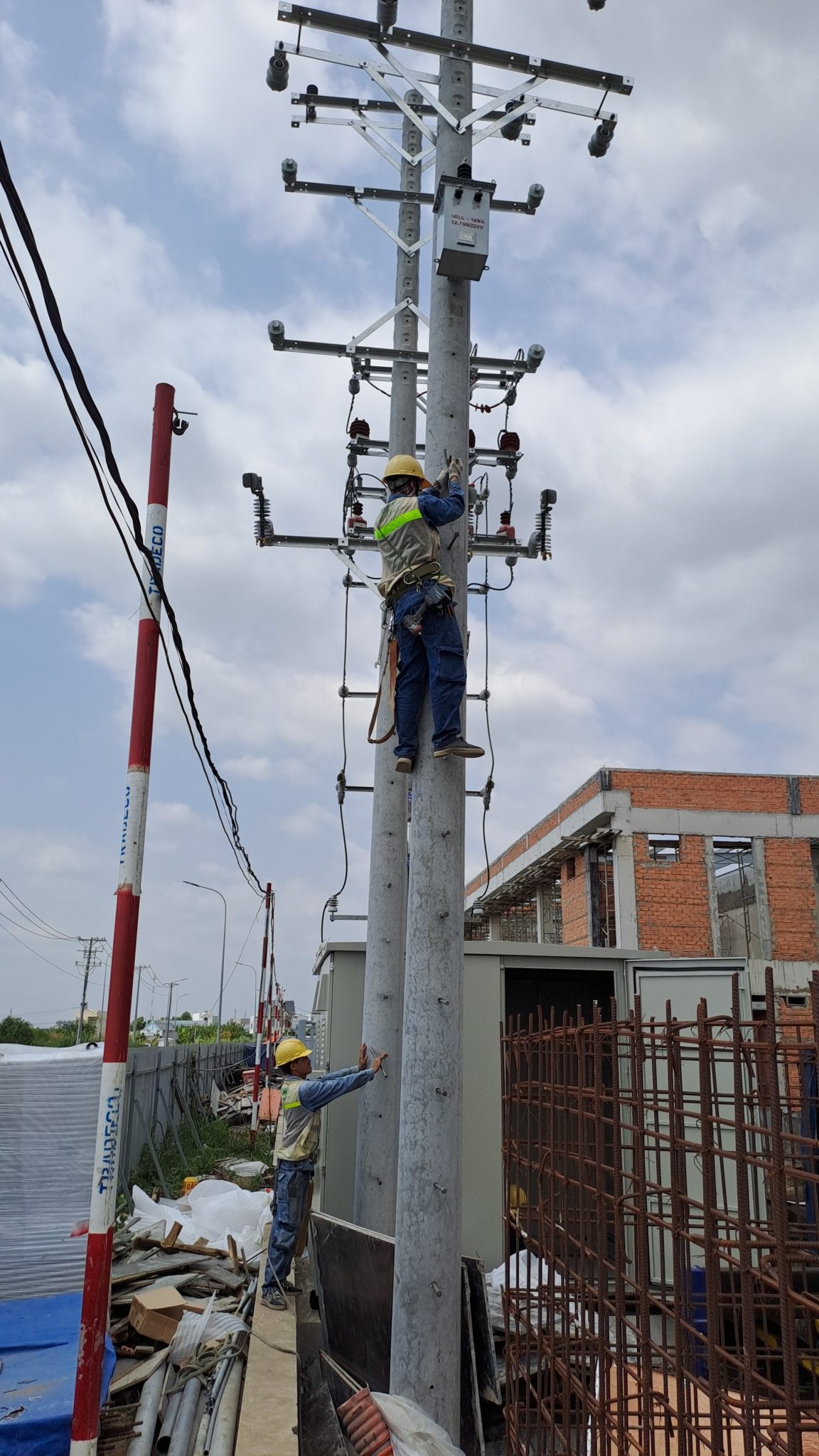 Site Survey for Industrial Electrical Systems Engineers conducting site survey for industrial electrical system design.