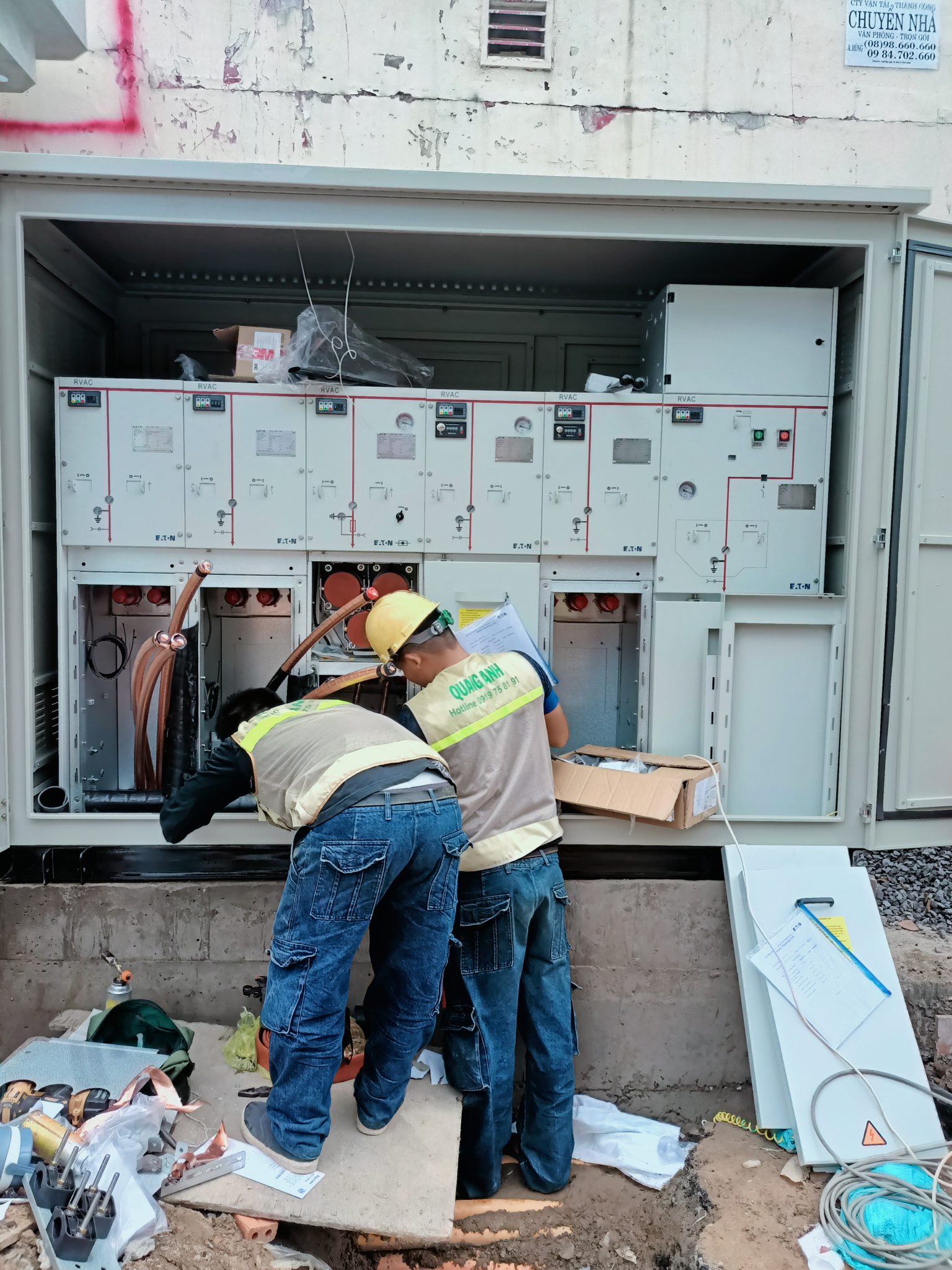 Final Inspections of Electrical Systems Technicians inspecting and testing electrical systems.