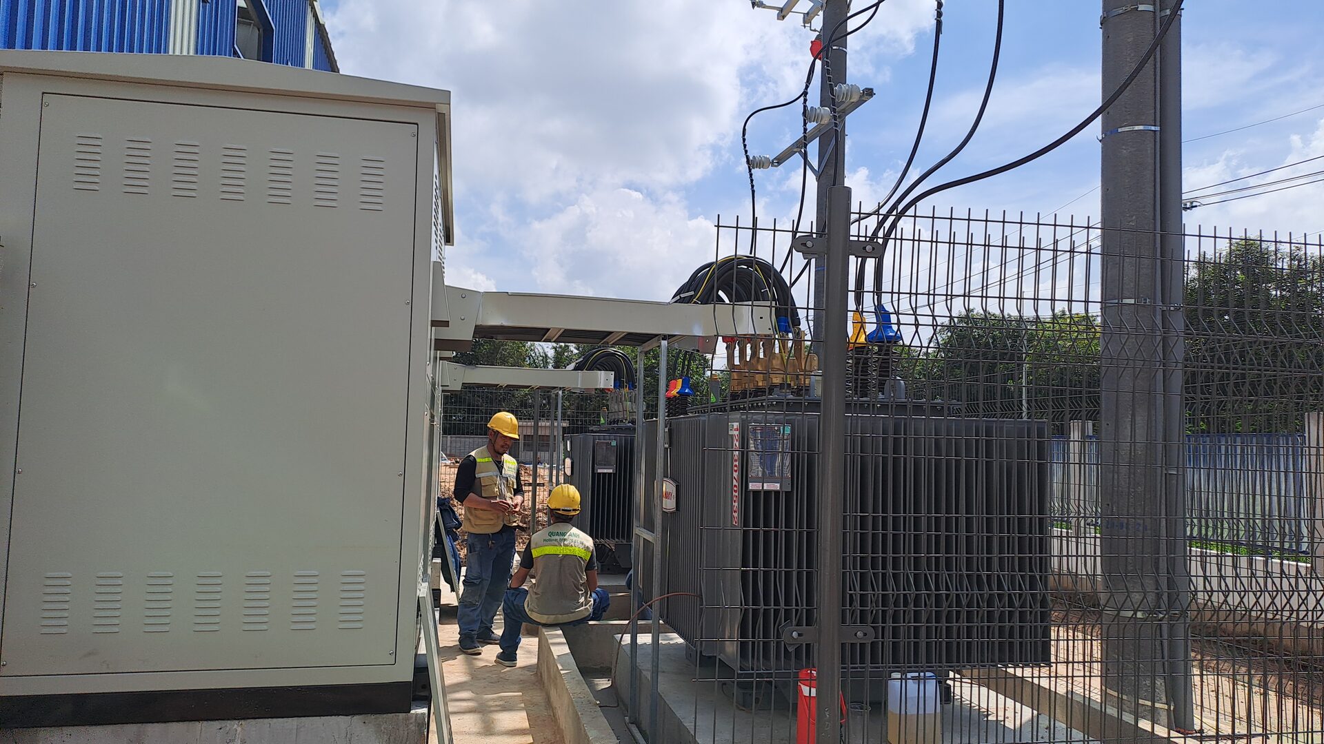 QuangAnhcons archive showing transformer enclosures and an electrical distribution cabinet